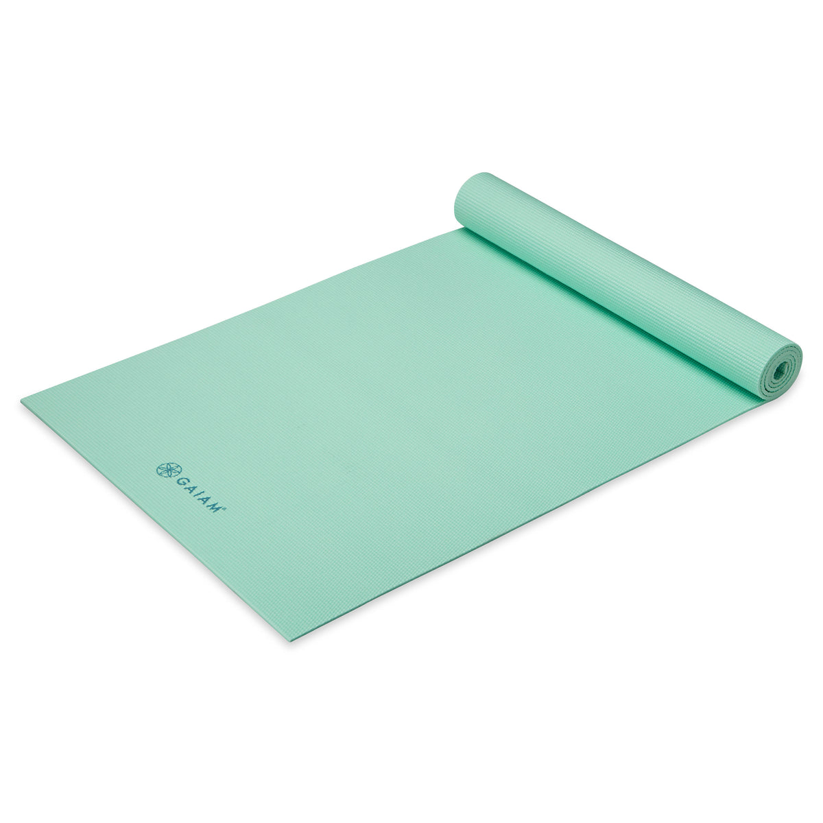 Half rolled Mint color in Classic Solid Color Yoga Mat (5mm)