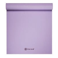 Gaiam Classic Solid Color Yoga Mat (5mm) New Lilac top rolled