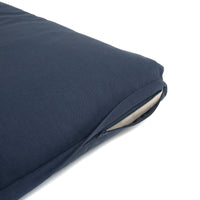 b, halfmoon Cotton Zabuton Cushion Ink zipper closeup